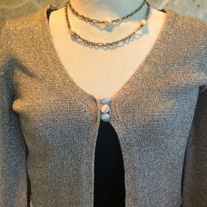 Silver Metalic crop jacket. Free People